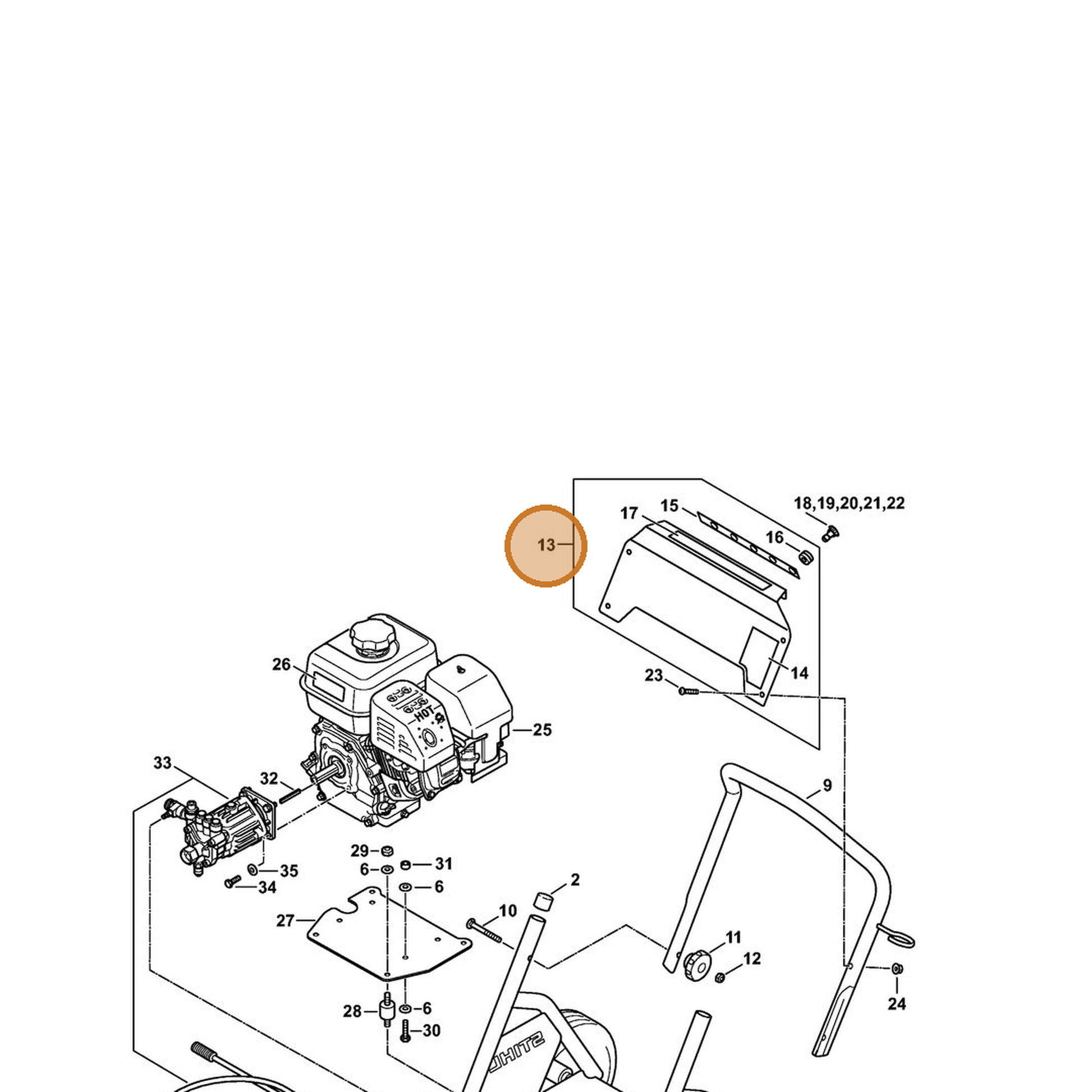 STIHL part 4790-760-4200 — IPL diagram snippet (6x zoom, amber highlight)