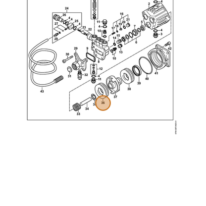 STIHL part 4790-764-2301 — IPL diagram snippet (6x zoom, amber highlight)