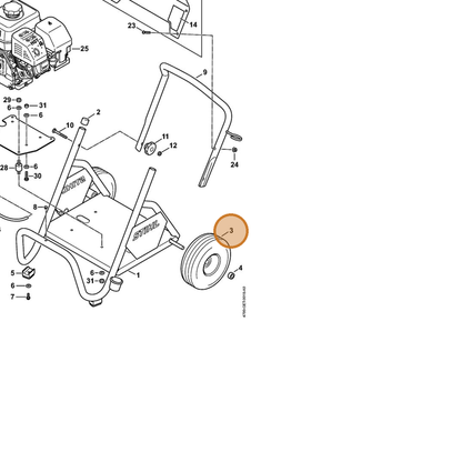STIHL part 4790-791-3600 — IPL diagram snippet (6x zoom, amber highlight)