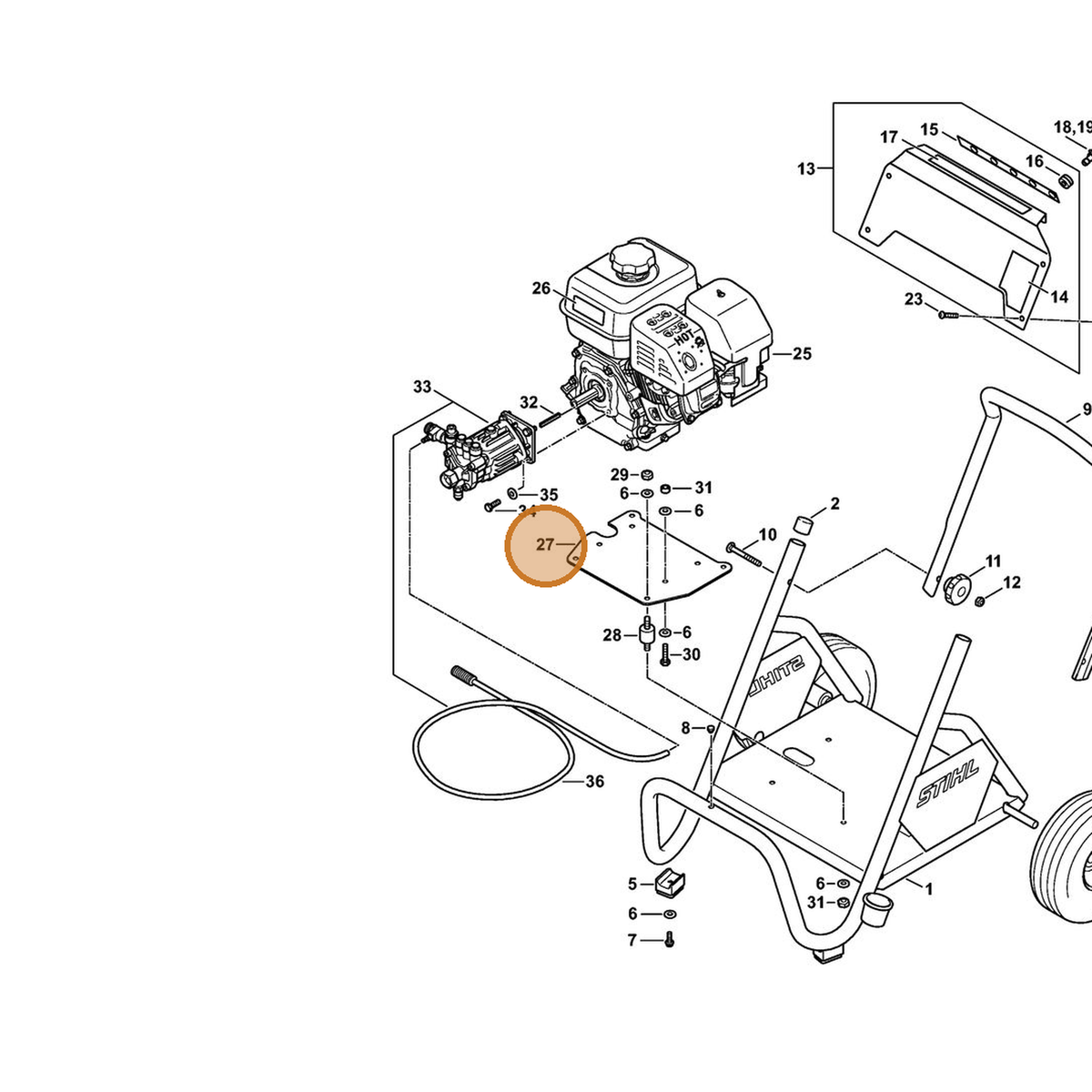 STIHL part 4790-792-5900 — IPL diagram snippet (6x zoom, amber highlight)