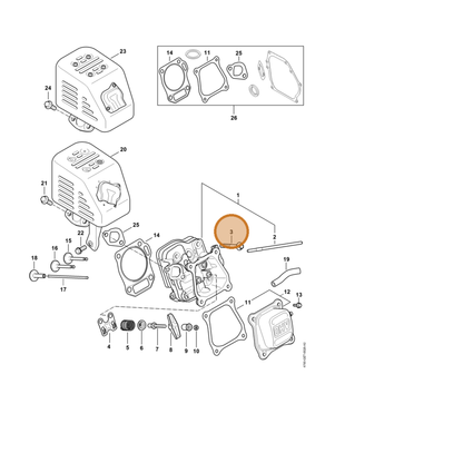 STIHL part 4790-951-9702 — IPL diagram snippet (6x zoom, amber highlight)