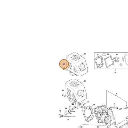 STIHL part 4790-951-9703 — IPL diagram snippet (6x zoom, amber highlight)