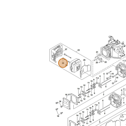 STIHL part 4790-955-0801 — IPL diagram snippet (6x zoom, amber highlight)