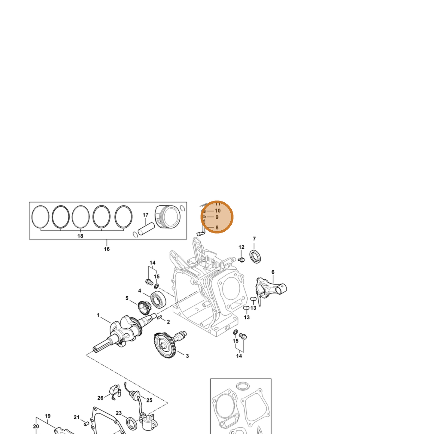STIHL part 4790-992-5501 — IPL diagram snippet (6x zoom, amber highlight)