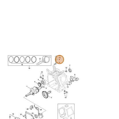 STIHL part 4790-992-5501 — IPL diagram snippet (6x zoom, amber highlight)