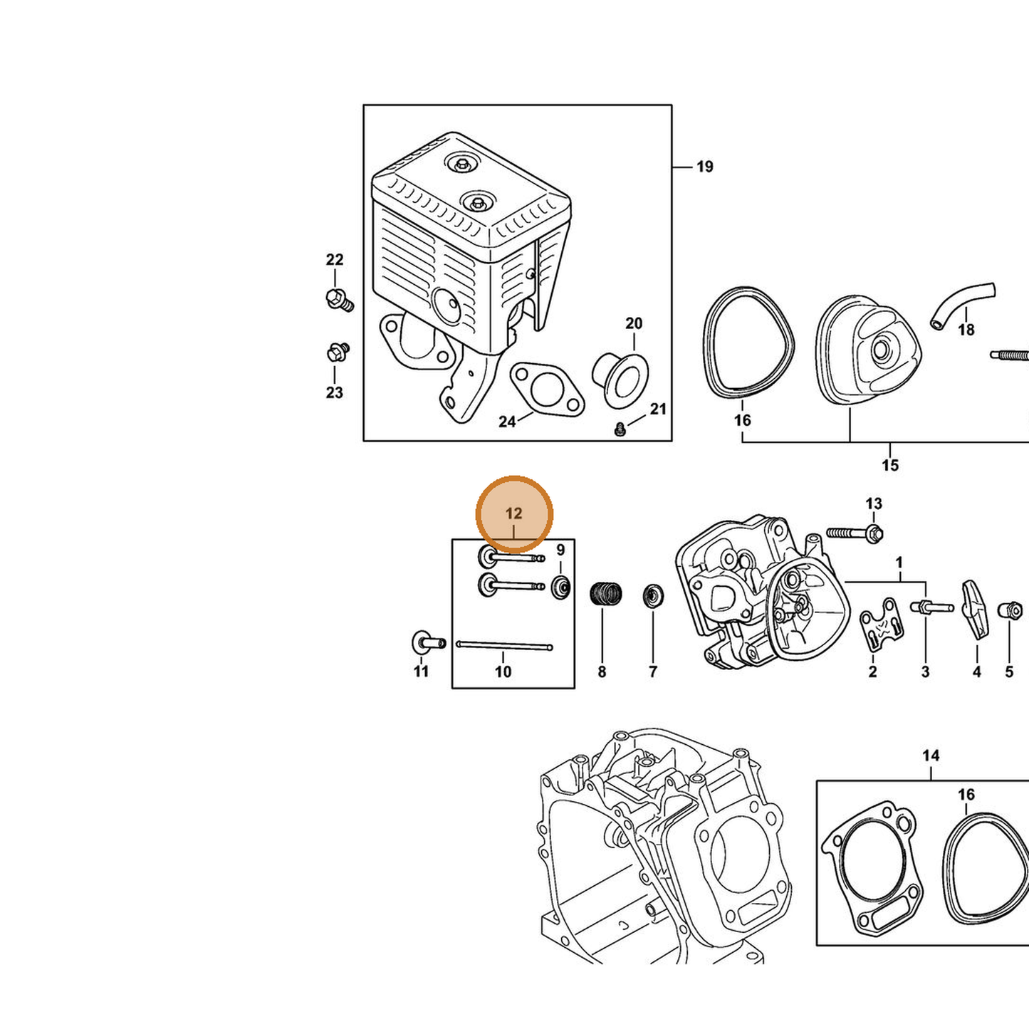 STIHL part 4791-007-1003 — IPL diagram snippet (6x zoom, amber highlight)