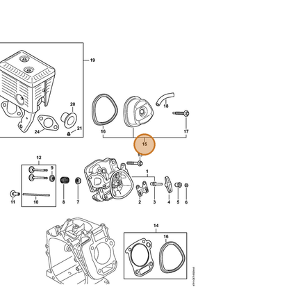 STIHL part 4791-025-1100 — IPL diagram snippet (6x zoom, amber highlight)