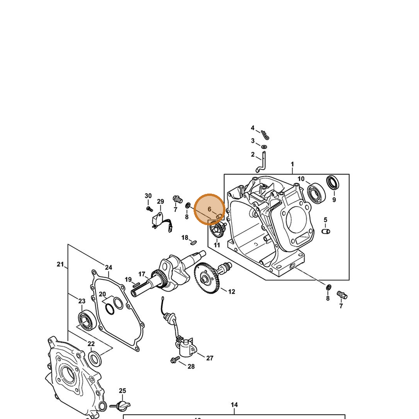 STIHL part 4791-028-1700 — IPL diagram snippet (6x zoom, amber highlight)