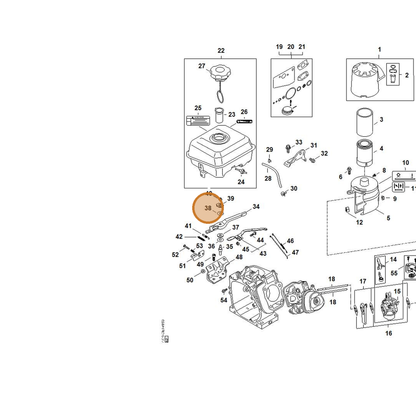 STIHL part 4791-036-0303 — IPL diagram snippet (6x zoom, amber highlight)