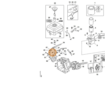 STIHL part 4791-036-0305 — IPL diagram snippet (6x zoom, amber highlight)