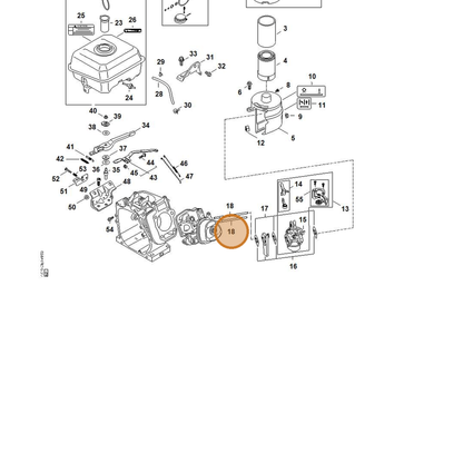 STIHL part 4791-038-0300 — IPL diagram snippet (6x zoom, amber highlight)
