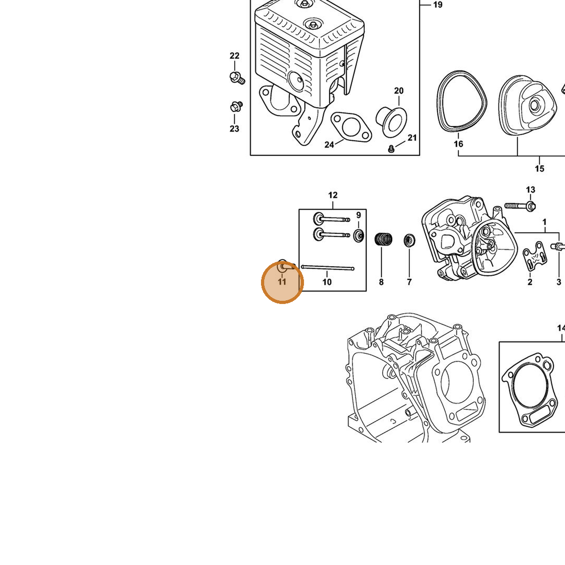 STIHL part 4791-038-2800 — IPL diagram snippet (6x zoom, amber highlight)
