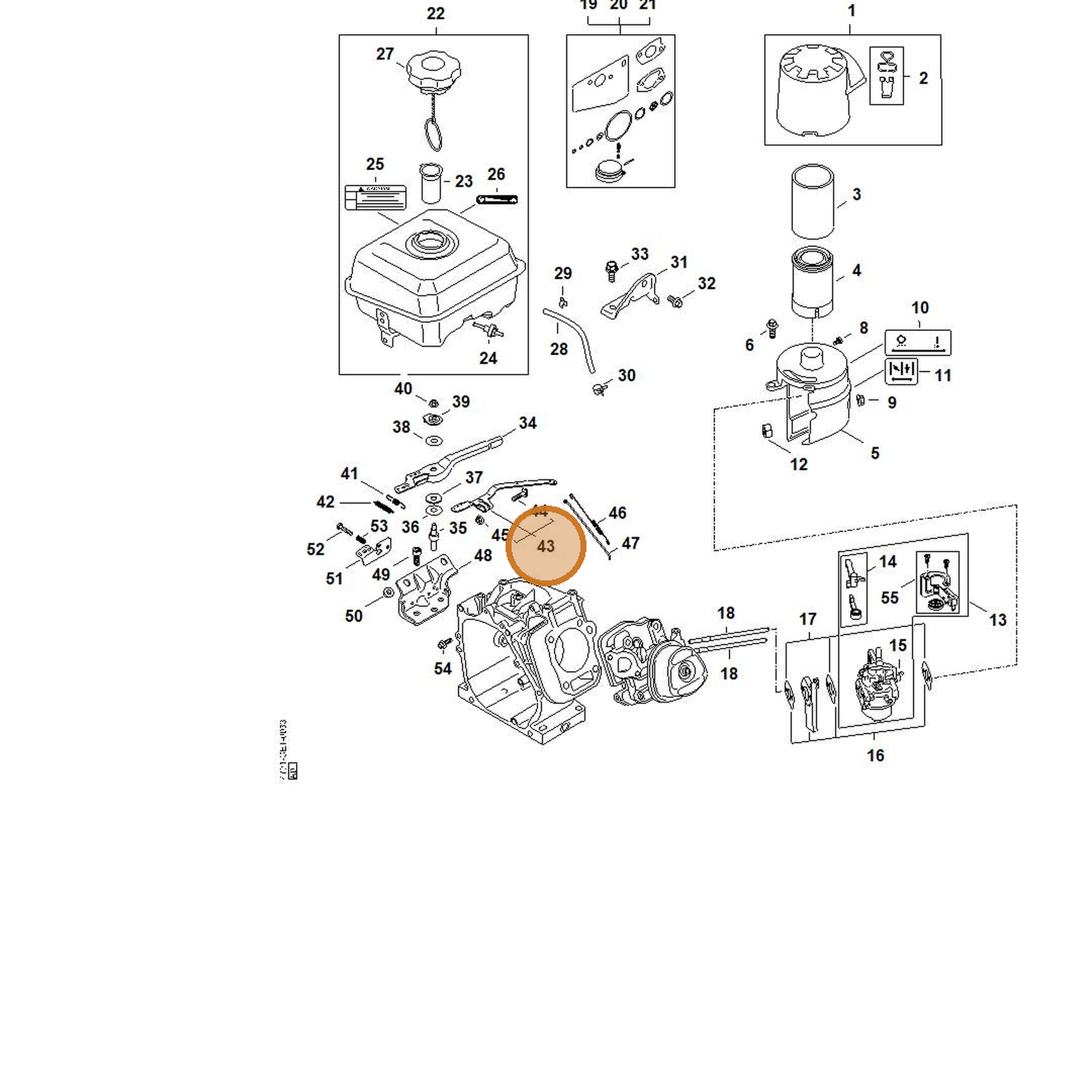 STIHL part 4791-104-0600 — IPL diagram snippet (6x zoom, amber highlight)
