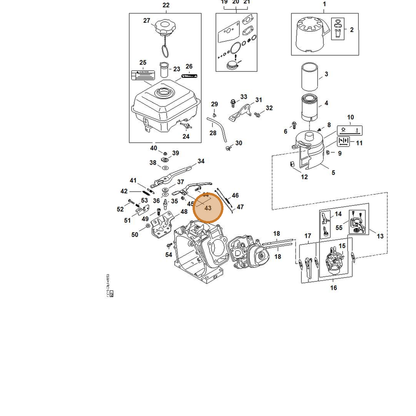 STIHL part 4791-104-0600 — IPL diagram snippet (6x zoom, amber highlight)