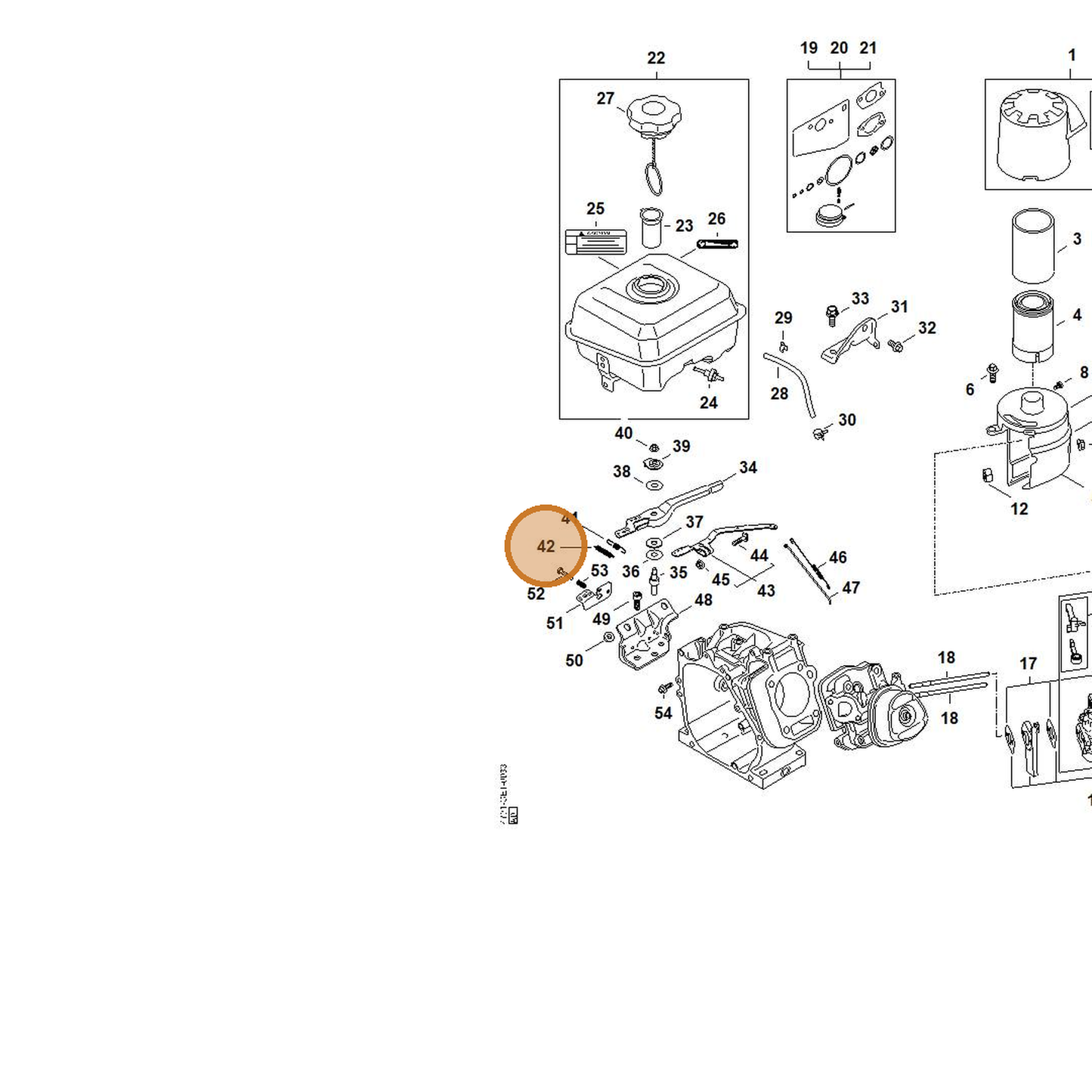 STIHL part 4791-104-2101 — IPL diagram snippet (6x zoom, amber highlight)