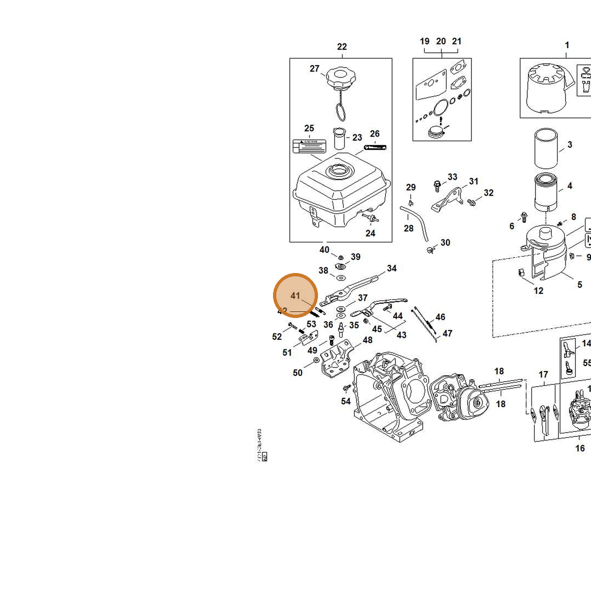 STIHL part 4791-104-2102 — IPL diagram snippet (6x zoom, amber highlight)