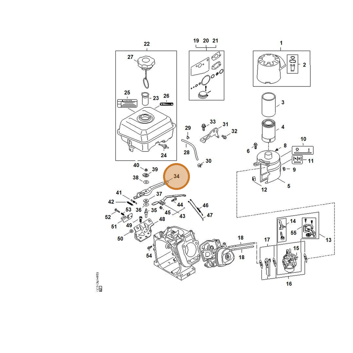 STIHL part 4791-180-1800 — IPL diagram snippet (6x zoom, amber highlight)