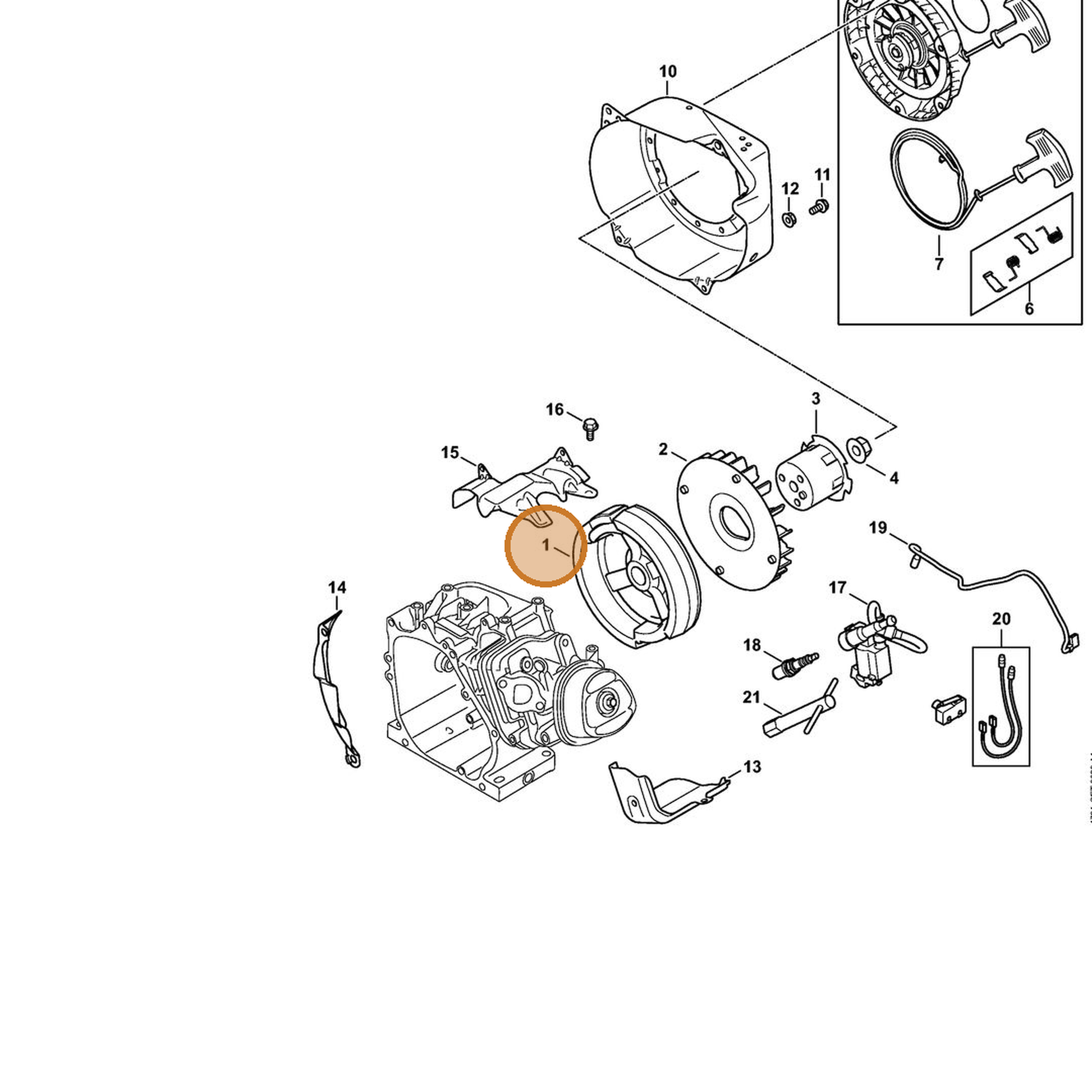 STIHL part 4791-400-1200 — IPL diagram snippet (6x zoom, amber highlight)