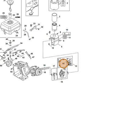 STIHL part 4791-430-0500 — IPL diagram snippet (6x zoom, amber highlight)