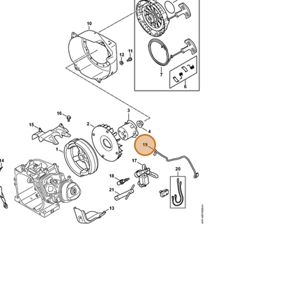 STIHL part 4791-440-1100 — IPL diagram snippet (6x zoom, amber highlight)