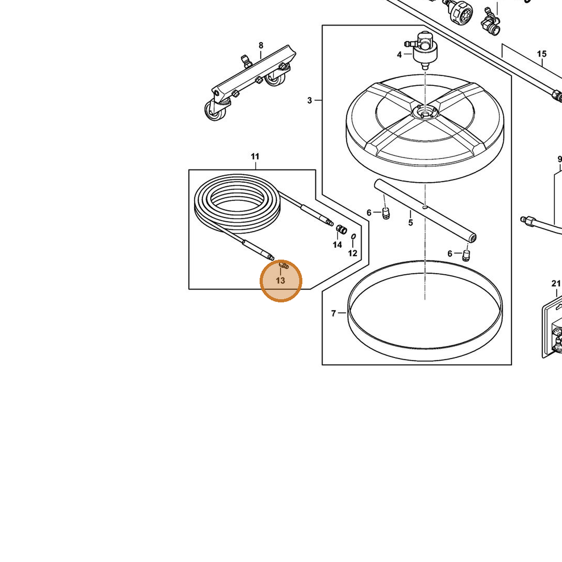 STIHL part 4791-500-6700 — IPL diagram snippet (6x zoom, amber highlight)