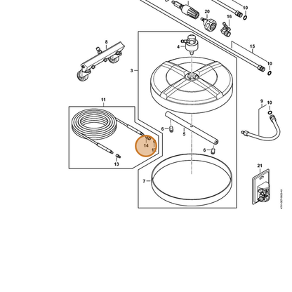STIHL part 4791-500-6701 — IPL diagram snippet (6x zoom, amber highlight)