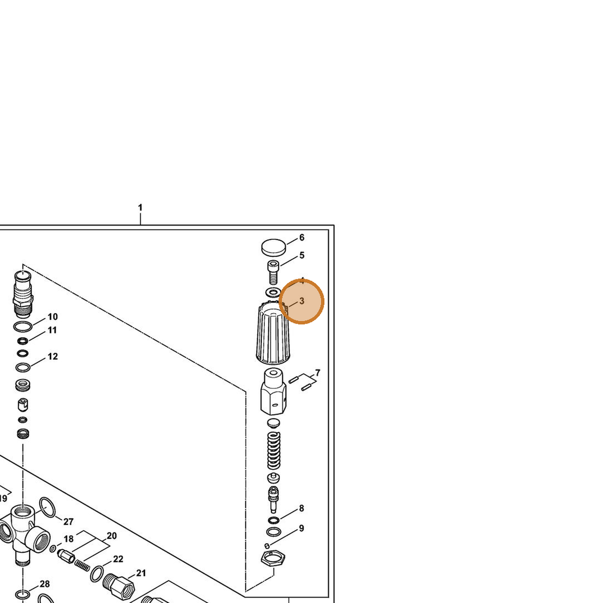 STIHL part 4791-512-0400 — IPL diagram snippet (6x zoom, amber highlight)