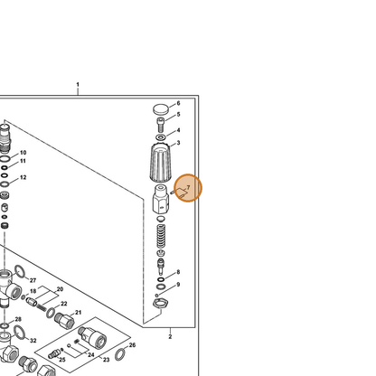 STIHL part 4791-518-1800 — IPL diagram snippet (6x zoom, amber highlight)