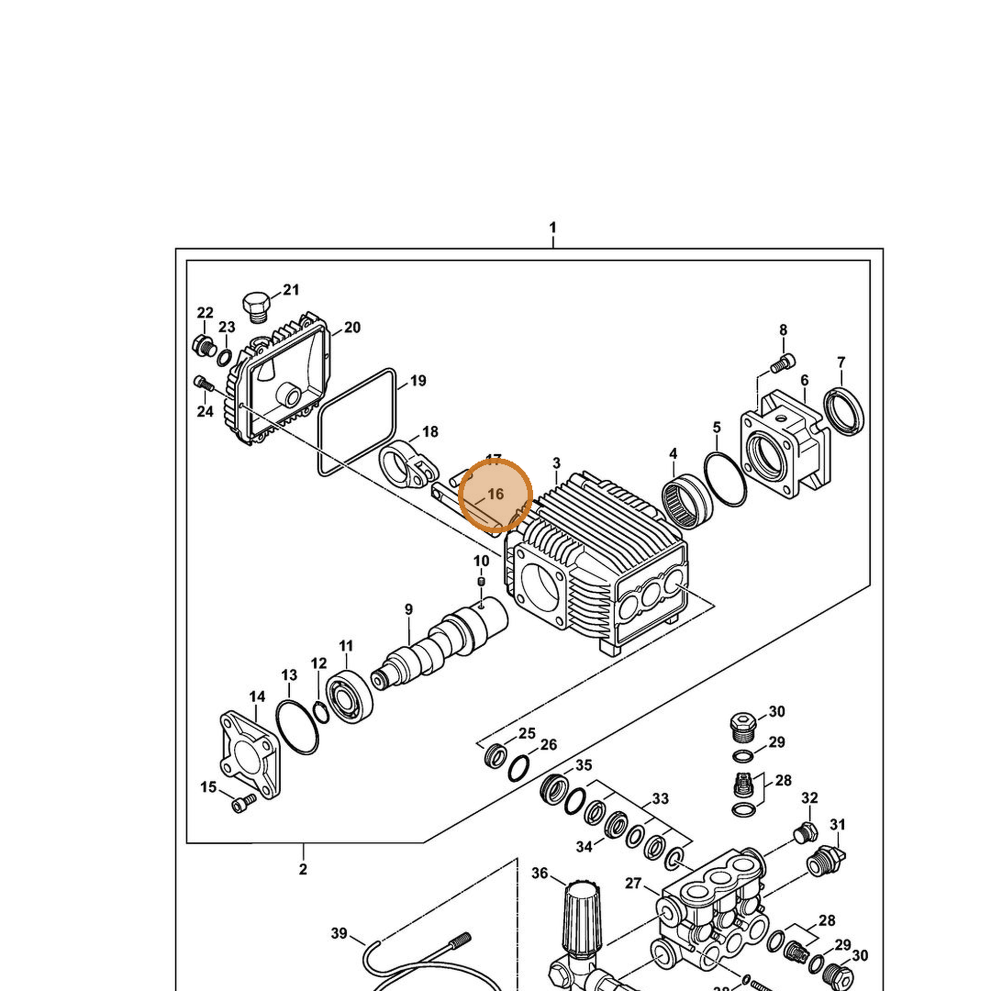 STIHL part 4791-701-3100 — IPL diagram snippet (6x zoom, amber highlight)