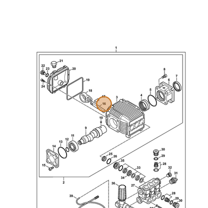 STIHL part 4791-701-3100 — IPL diagram snippet (6x zoom, amber highlight)