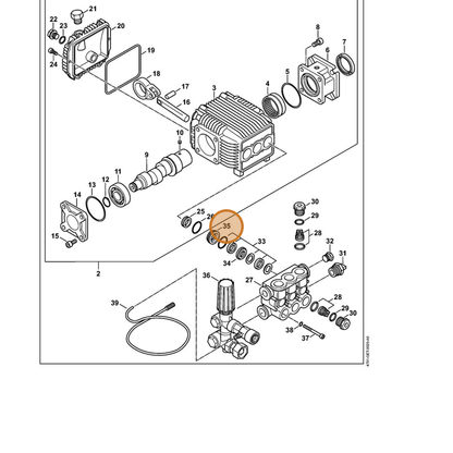 STIHL part 4791-705-0600 — IPL diagram snippet (6x zoom, amber highlight)
