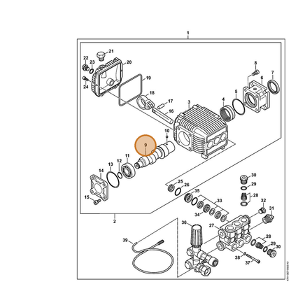 STIHL part 4791-705-5000 — IPL diagram snippet (6x zoom, amber highlight)