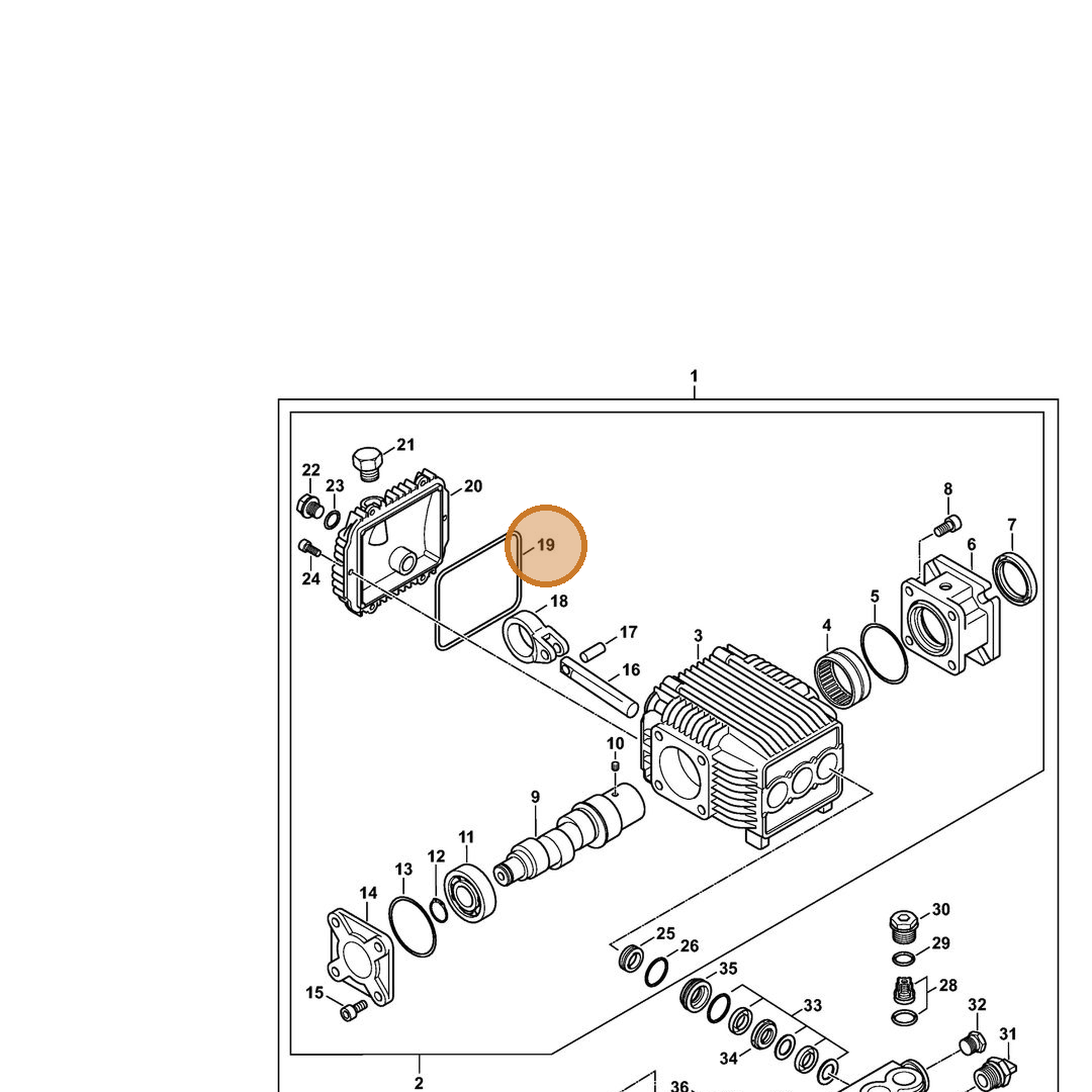 STIHL part 4791-709-2003 — IPL diagram snippet (6x zoom, amber highlight)