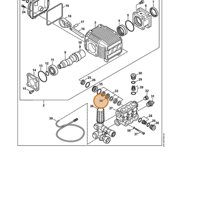 STIHL part 4791-709-2200 — IPL diagram snippet (6x zoom, amber highlight)