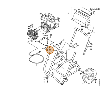 STIHL part 4791-791-6201 — IPL diagram snippet (6x zoom, amber highlight)