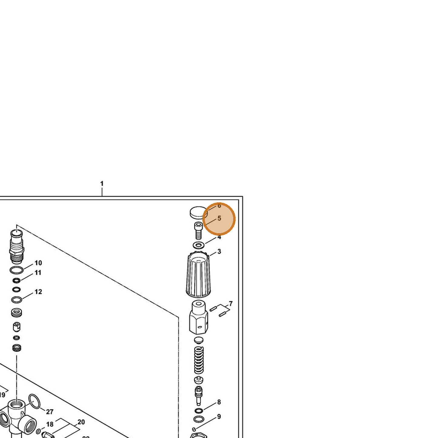 STIHL part 4791-791-6206 — IPL diagram snippet (6x zoom, amber highlight)