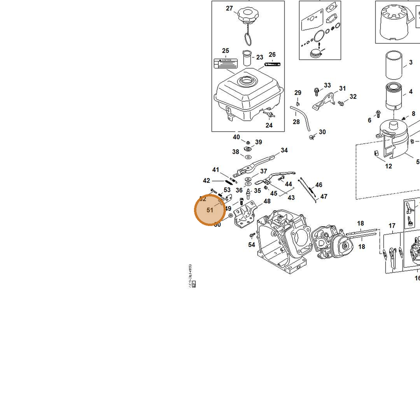 STIHL part 4791-792-5901 — IPL diagram snippet (6x zoom, amber highlight)