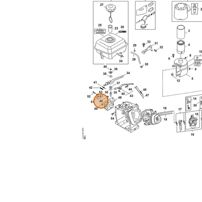 STIHL part 4791-951-9703 — IPL diagram snippet (6x zoom, amber highlight)
