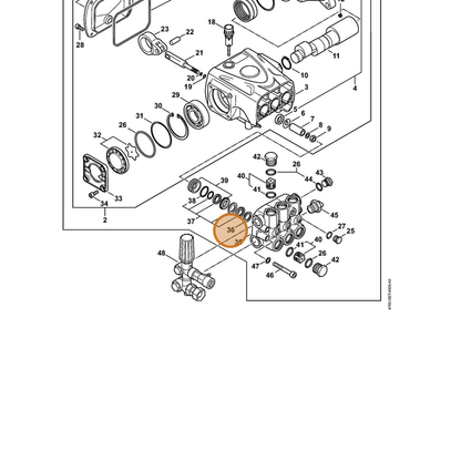 STIHL part 4792-007-1602 — IPL diagram snippet (6x zoom, amber highlight)