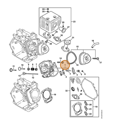 STIHL part 4792-020-0600 — IPL diagram snippet (6x zoom, amber highlight)