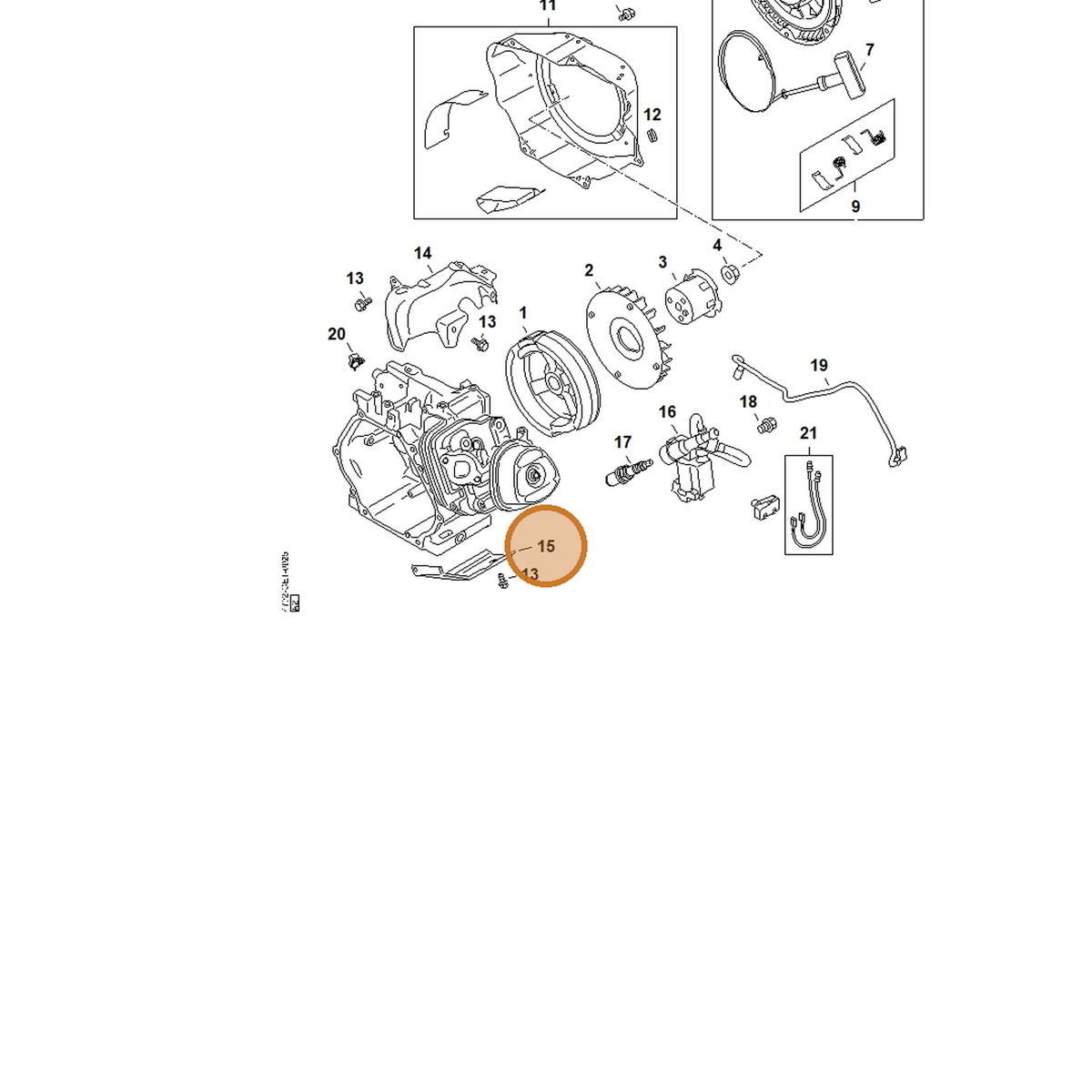 STIHL part 4792-021-1701 — IPL diagram snippet (6x zoom, amber highlight)
