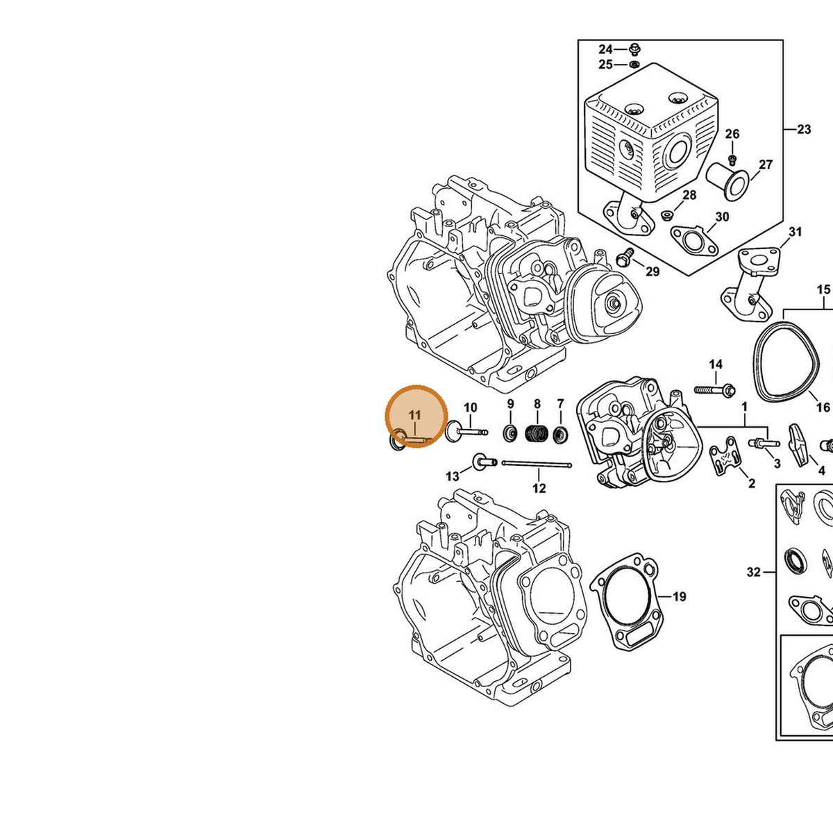 STIHL part 4792-025-1900 — IPL diagram snippet (6x zoom, amber highlight)