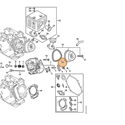 STIHL part 4792-029-0500 — IPL diagram snippet (6x zoom, amber highlight)