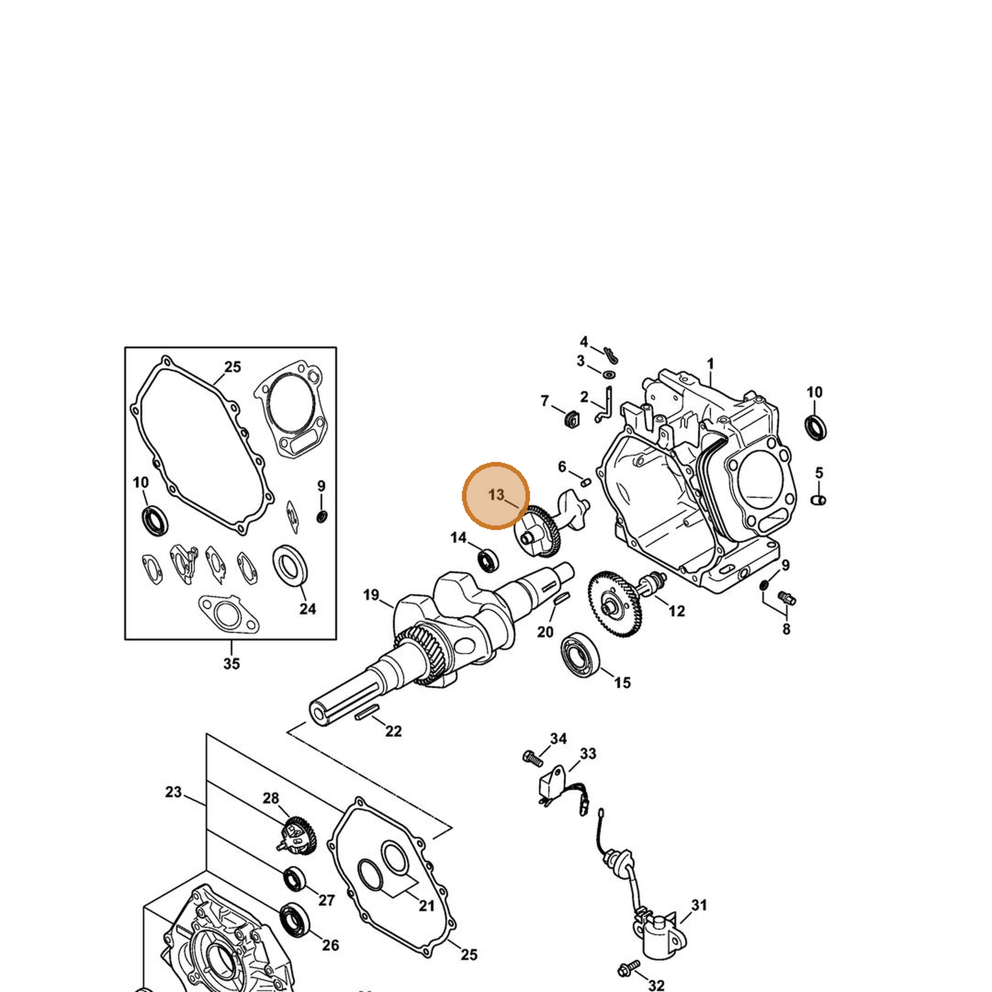 STIHL part 4792-031-2000 — IPL diagram snippet (6x zoom, amber highlight)