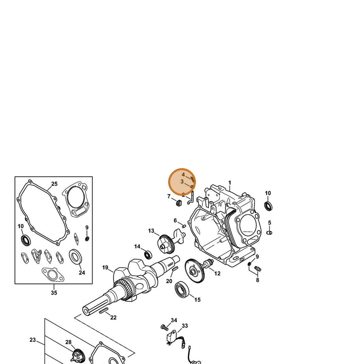STIHL part 4792-036-0300 — IPL diagram snippet (6x zoom, amber highlight)