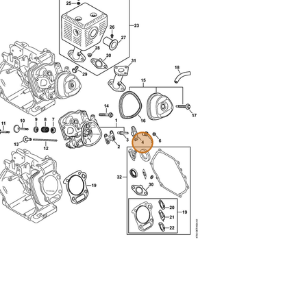 STIHL part 4792-038-1000 — IPL diagram snippet (6x zoom, amber highlight)