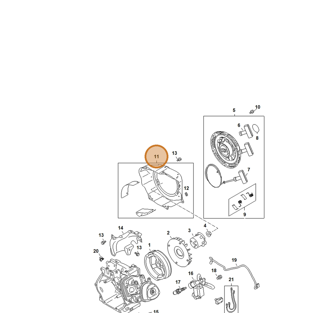 STIHL part 4792-084-1000 — IPL diagram snippet (6x zoom, amber highlight)