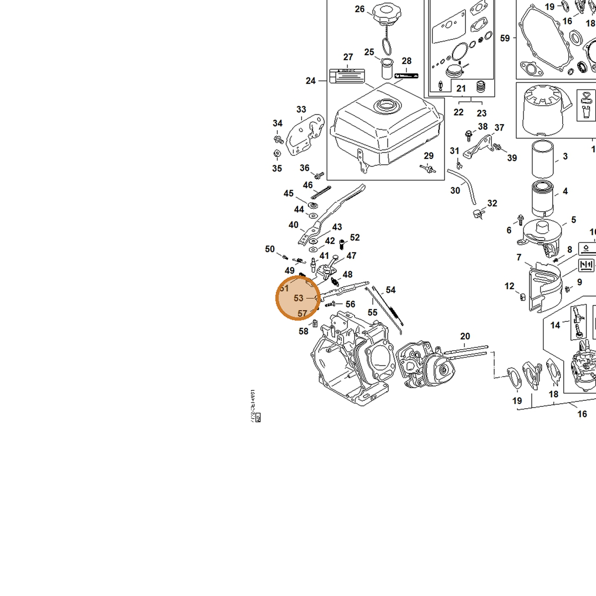 STIHL part 4792-104-0600 — IPL diagram snippet (6x zoom, amber highlight)