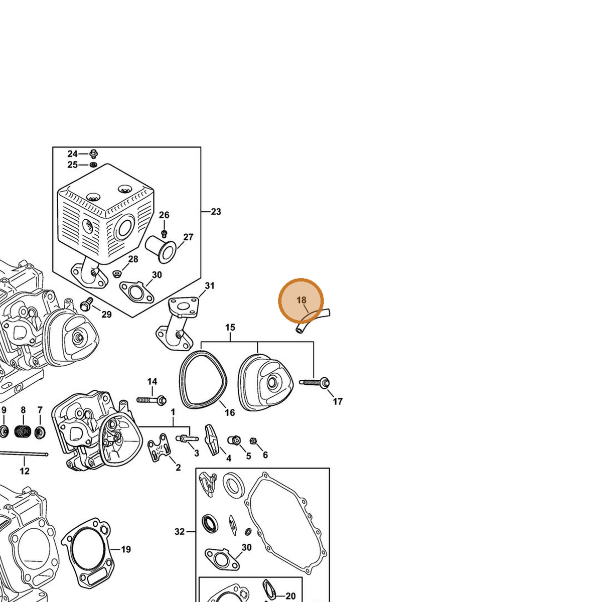 STIHL part 4792-121-8800 — IPL diagram snippet (6x zoom, amber highlight)