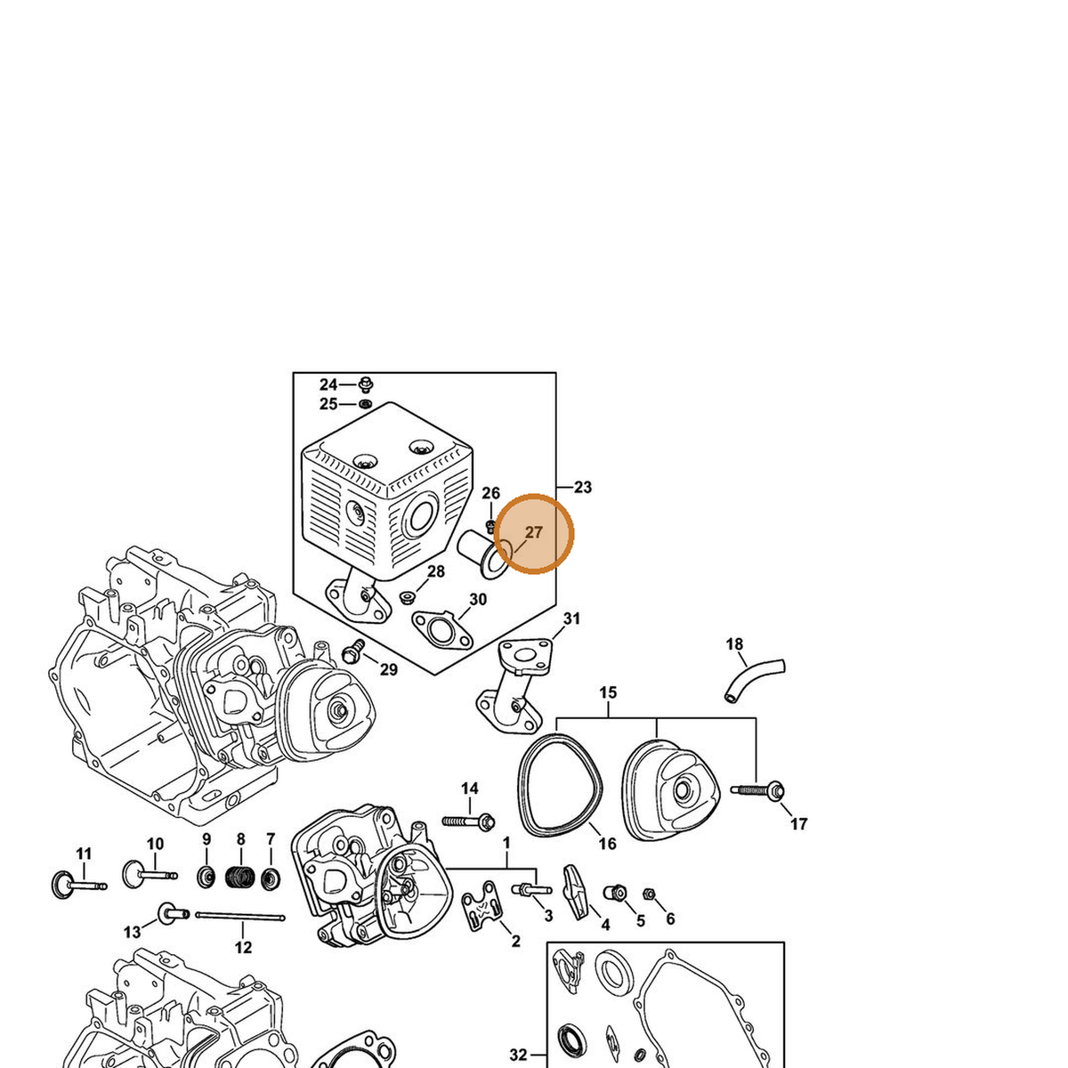 STIHL part 4792-140-8100 — IPL diagram snippet (6x zoom, amber highlight)